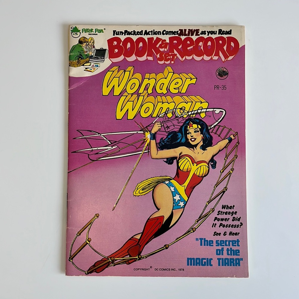 Wonder Woman, Peter Pan/Power Records. Book & Record Set 1978 PR35 EUC